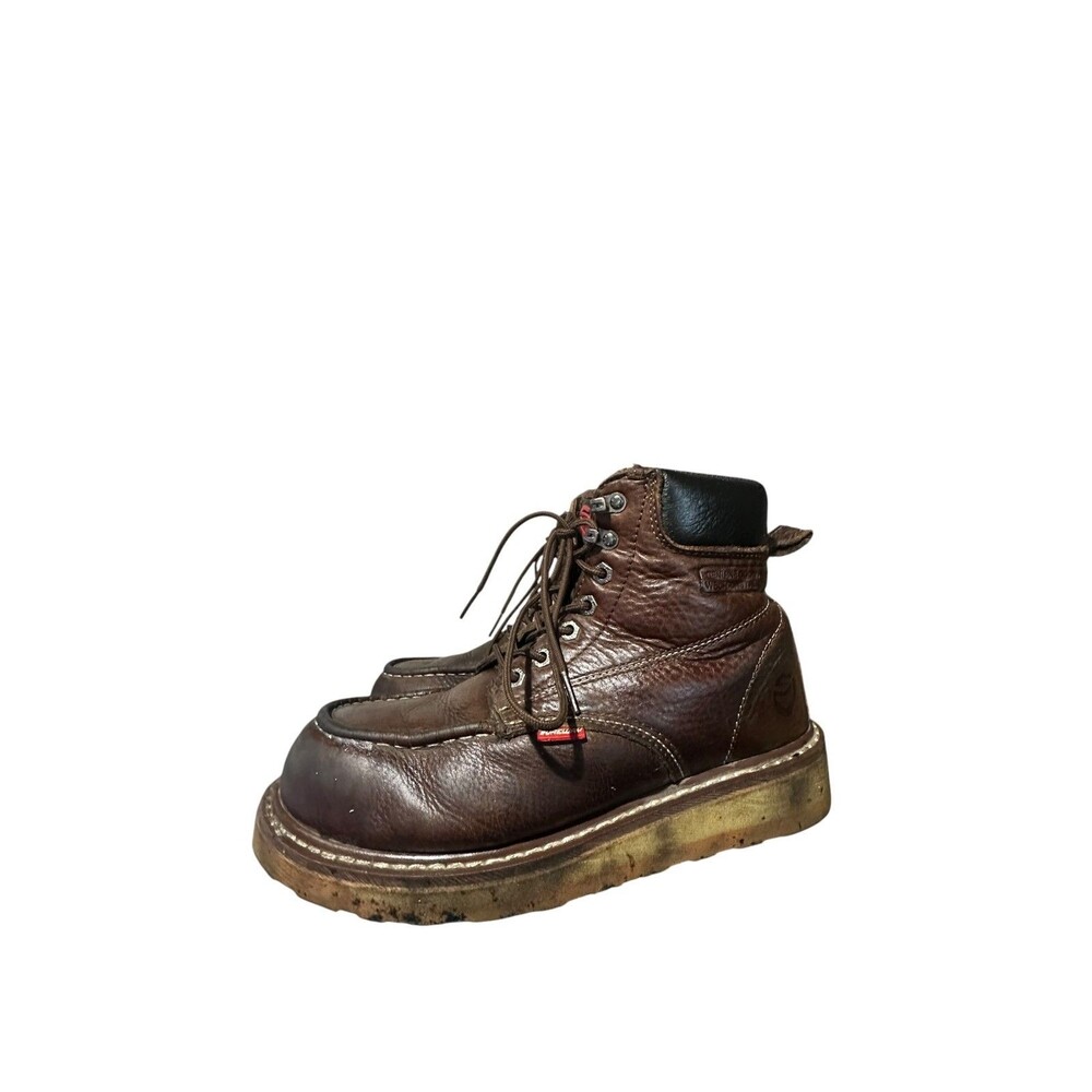 Sureway Brown Leather Mens Safety Composite Toe Work Industrial Boots 9.5 Used
